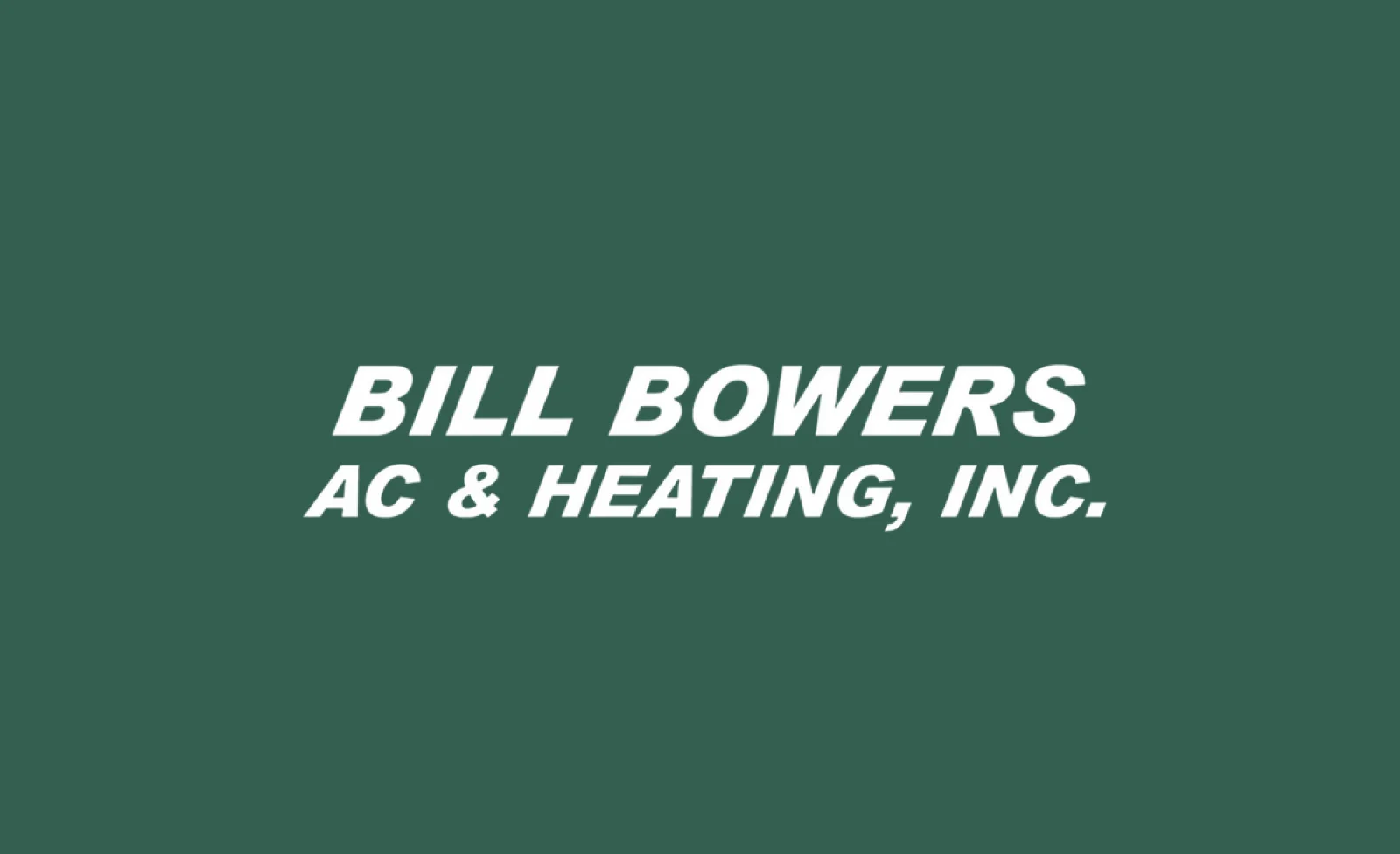 Bill Bowers AC & Heating logo on Ply green