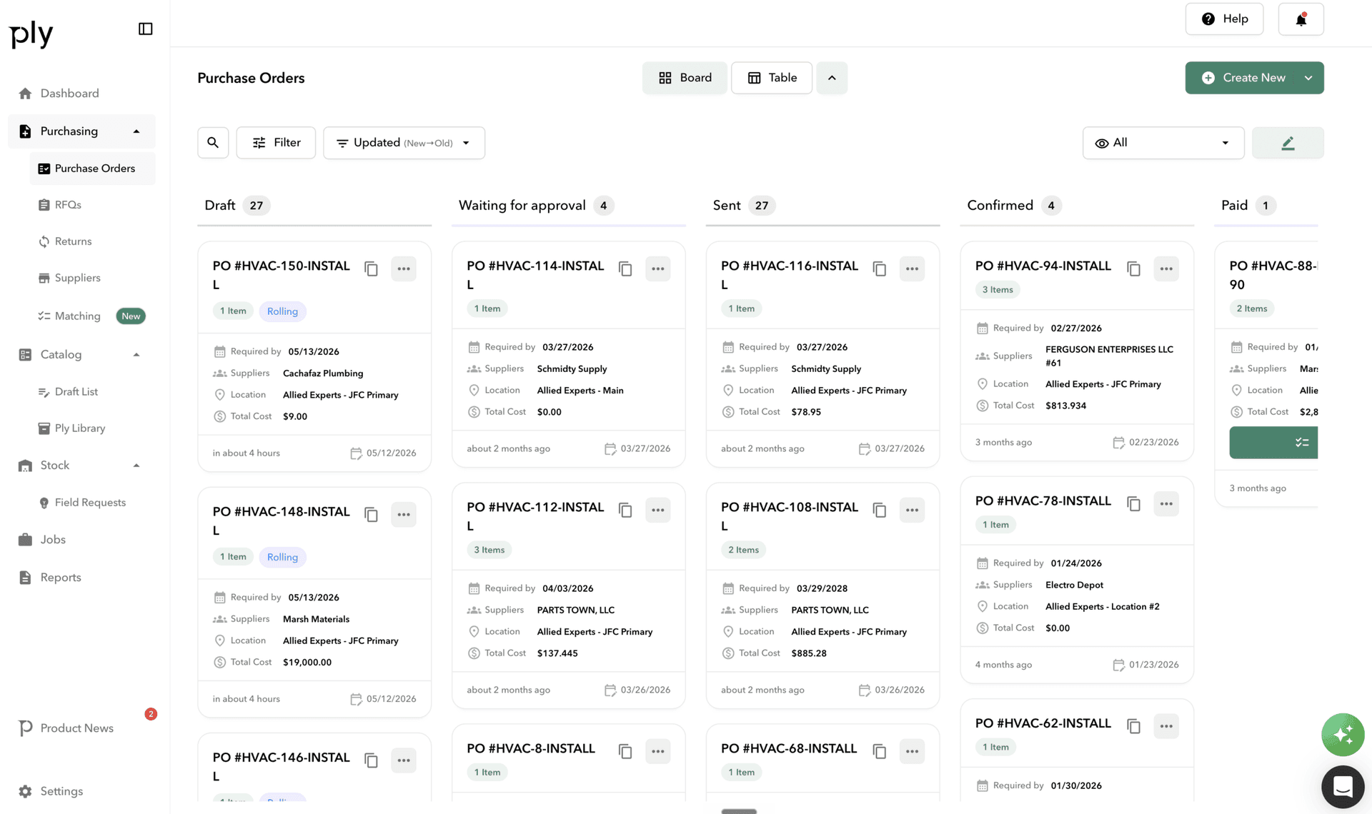 Plumbing supplier quote intake — automated PO from supplier email
