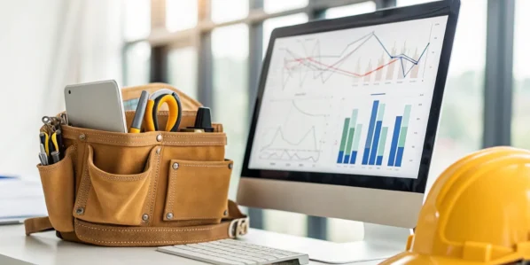 Asset management software dashboard.